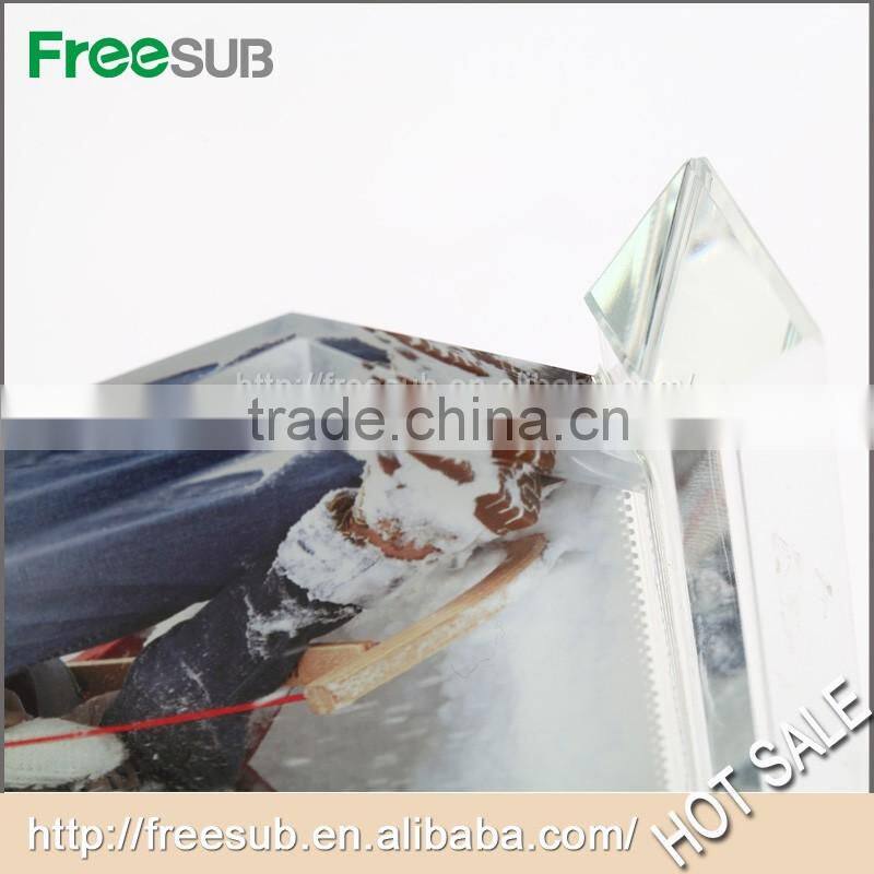 Freesub BXP-01 L140*H195*W40mm peak cup blank sublimation 3d crystal pics