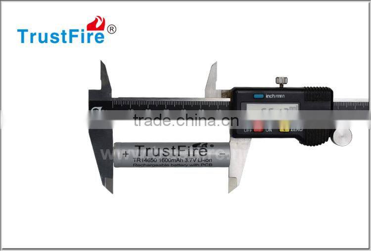 Trustfire factory original rechargeable battery 14650 3.7v rechargeable lithium-ion batteries,1600mah lithium polymer batteries
