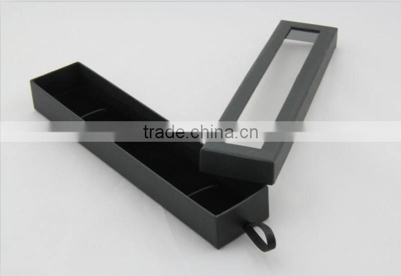 High end handmade black bracelet box / jewelry packing boxes with Pvc clear window custom made accept