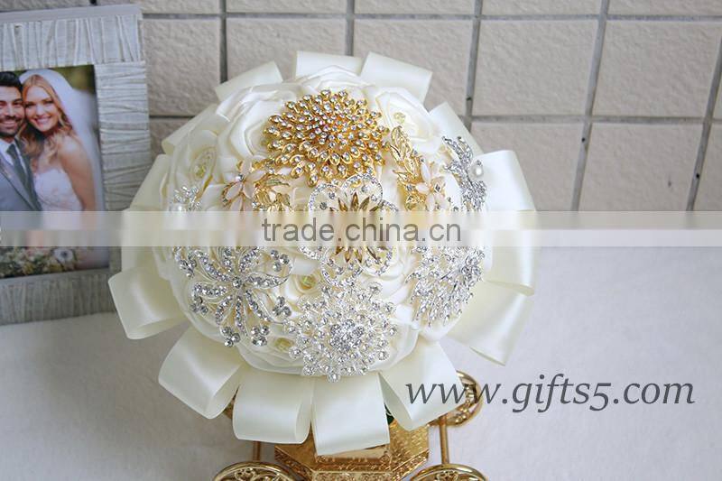 High quality luxurious artificial brooch rhinestone bouquets