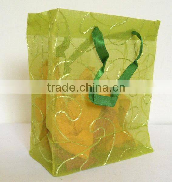 Fine 100% cotton transparent Indian manufactured organza Bag