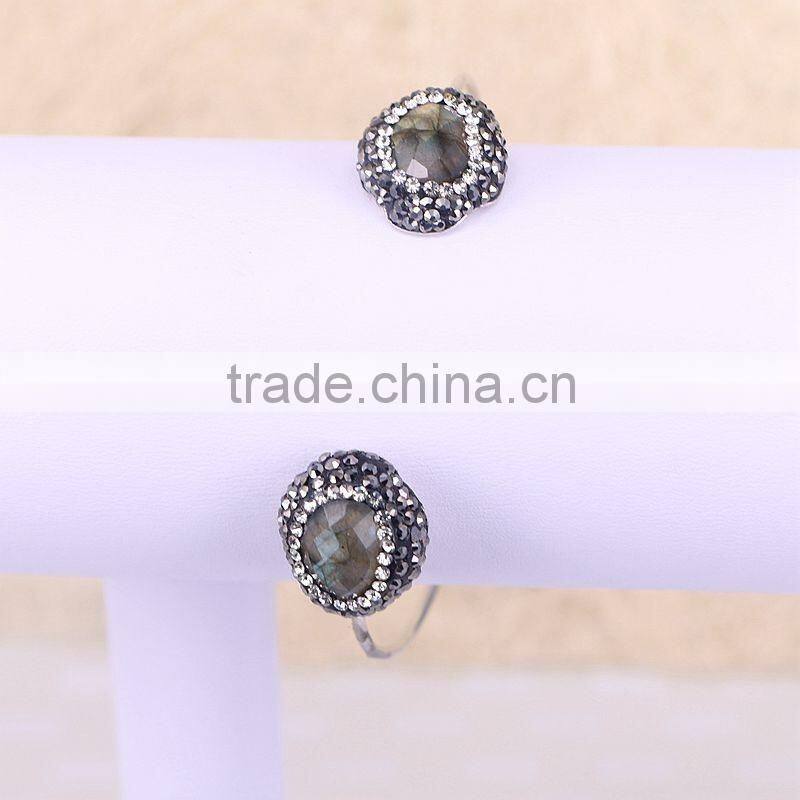 Natural Labradorite Druzy Stone Bangle, High Quality 925 Sterling Silver Cuff Bangle Gem stone Jewelry