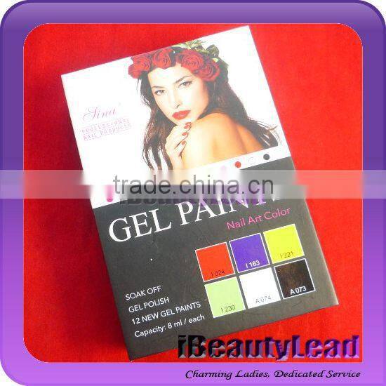 Professional 8ml each soak off uv gel paint gel nail polish easy cured