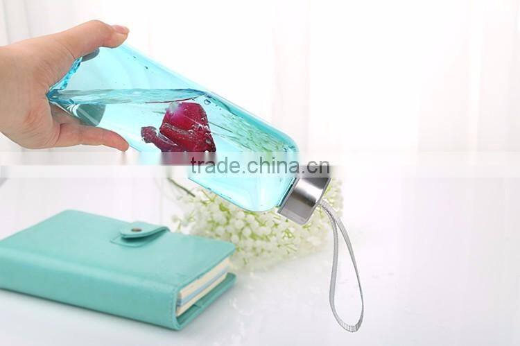 Borosilicate glass water bottle with Stainless Steel Caps