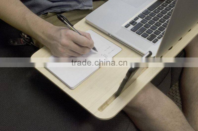 Premium Bamboo Mobile LapDesk (For 15" to 17" Laptops) with desk space