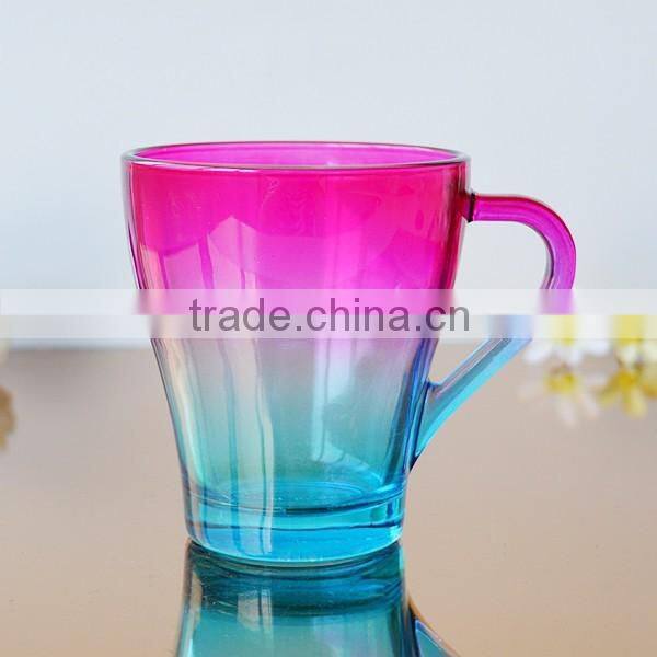 Colorful drinking glass with handle new design