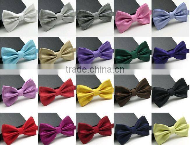 Fashions Men's Formal Commercial bowties Solid Color Tuxedo Classic Bow tie Pre Wedding Party Satin Bow Tie Necktie
