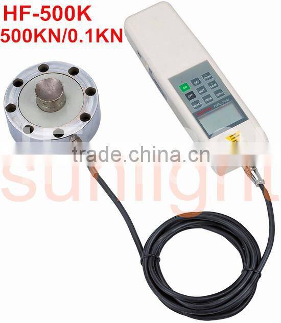 Digital Force Gauge Push Force Gauge External Spoken Sensor 0-500KN Datalogger RS232 HF-500K(Push)