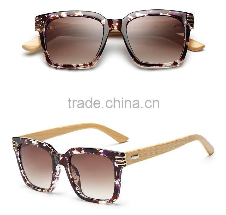 hot selling high quality plastic frame with handmade bamboo temple sunglasses