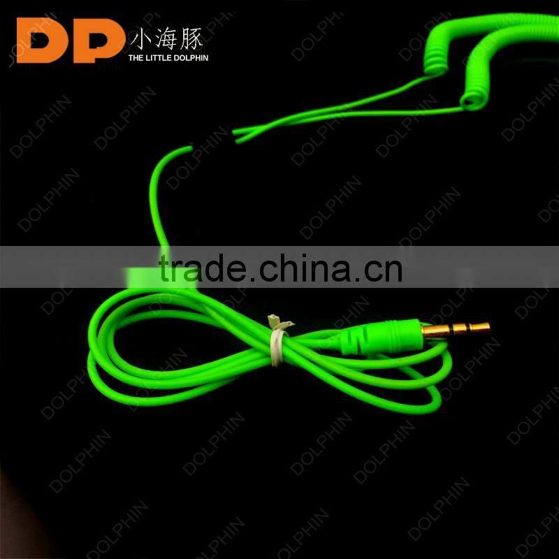 China supplier noise cancelling spring extension cable metal earbuds in ear earphone