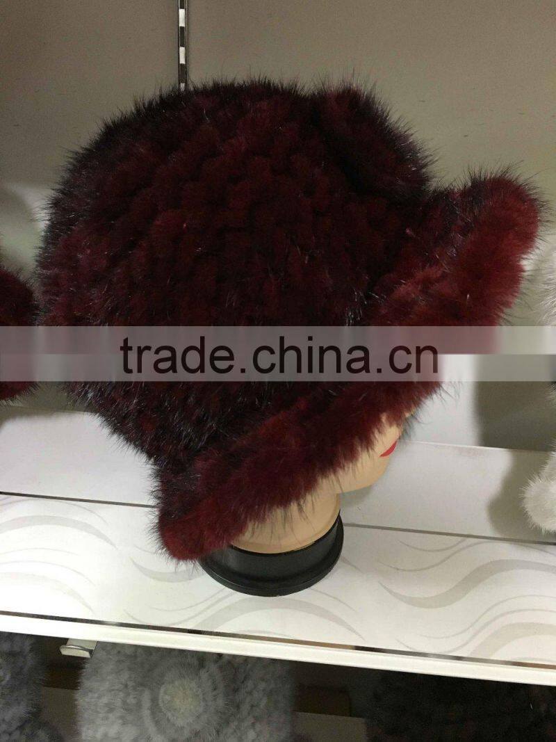 wholesale colored mink fur hat H3