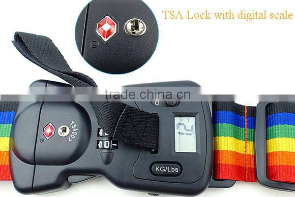 Cheap price Custom logo printed Luggage straps polyester Luggage belts with TSA lock