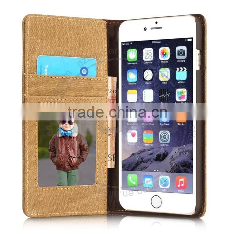 Fashion Denim Wallet Flip Mobile Cowboy leather soft TPU phone Covers Case with card and photo For iphone 6 6s plus