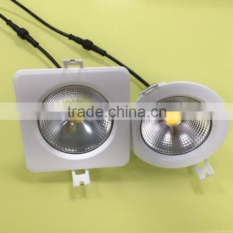 Square led ceiling lamp Waterproof IP65 COB led down lamp 12W 15W high CRI>80 white/black shell color