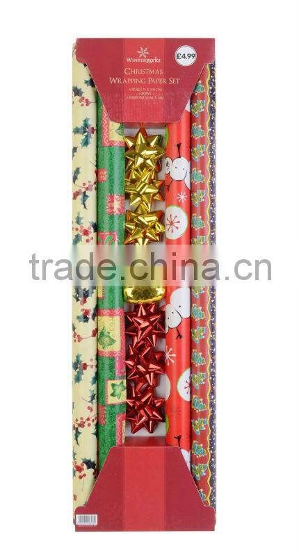 Christmas Printed Roll Gift Wrapping Paper Set