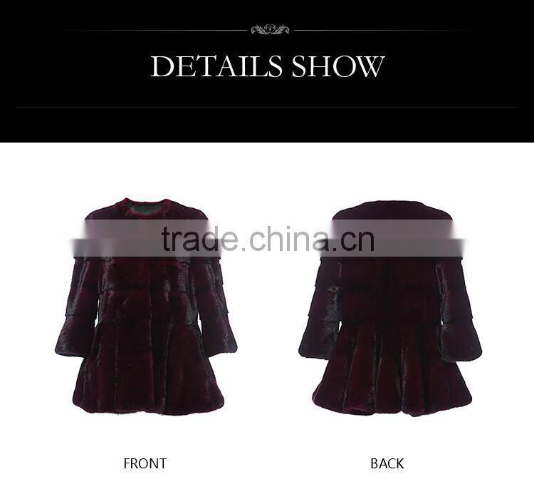 wholesale purple denmark mink fur coat with factory price