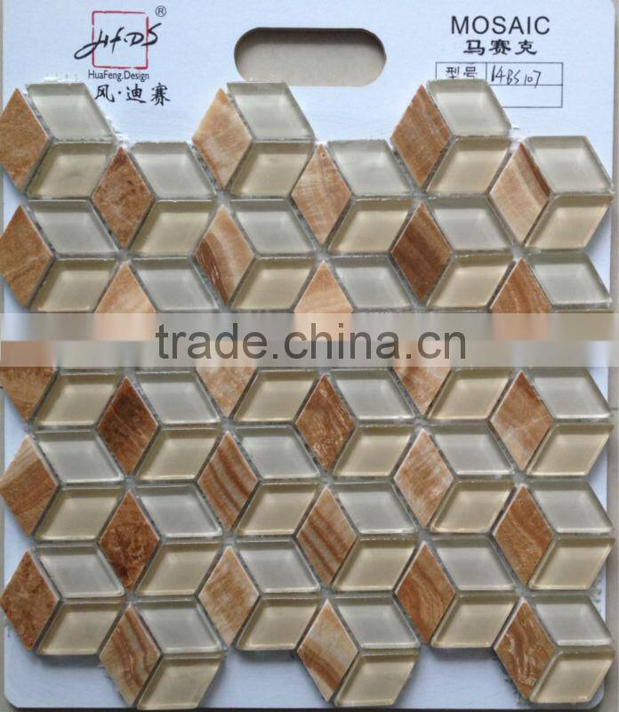microcrystal glass mix stone mosaic tile 14BS107