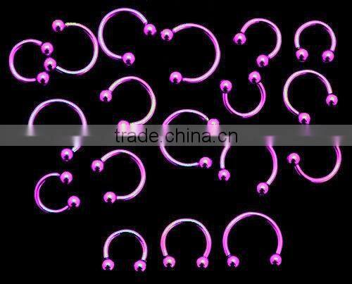 gold CBR captive bead ring earrings lip rings with two balls in the top hot and beautiful body piercing jewelry