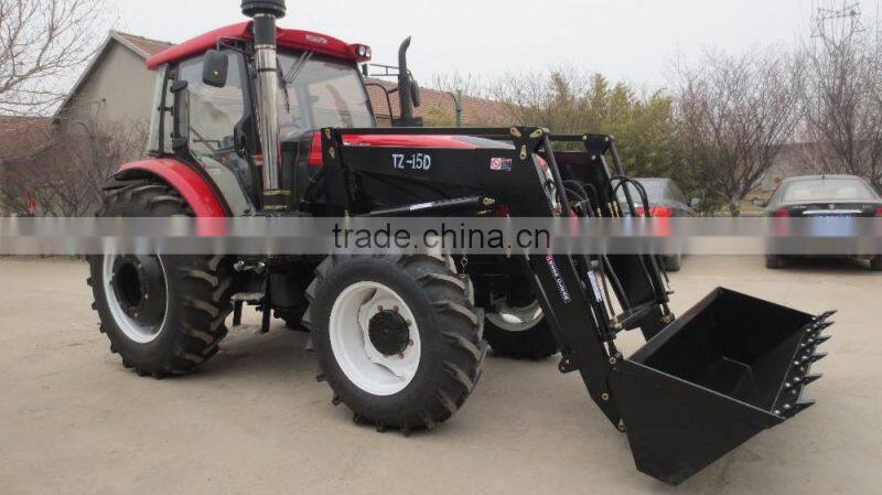 Agricultural equipment tractor front end loader with 4 in 1 bucket