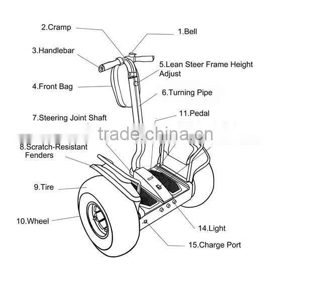 Adult off road 2 wheel stand up adult electric scooter