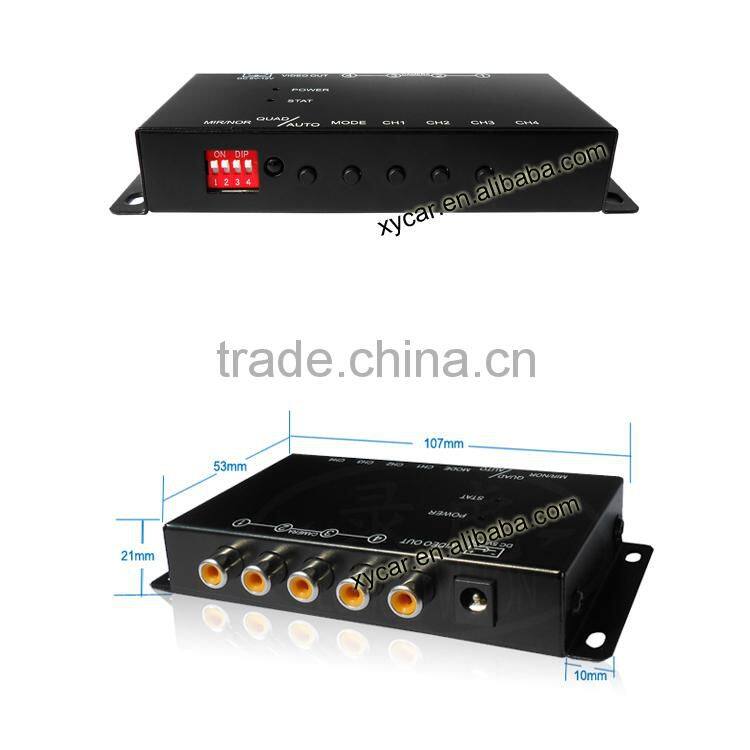 360 bird view Press key and remote controller Mini car camera video splitter XY-6028