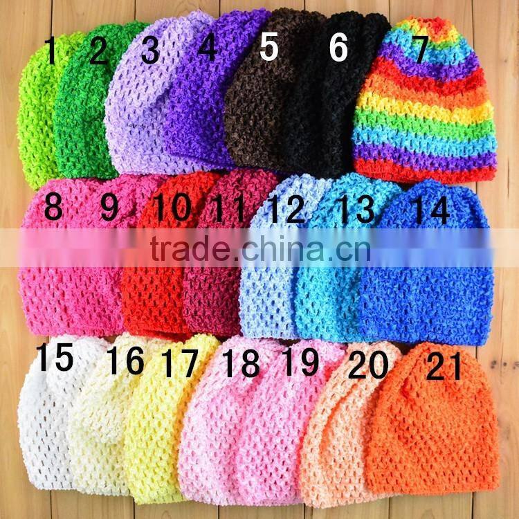 Wholesales high quality nylon soft qulity many colors strech waffle girls hats crochet waffle hats beanie hats