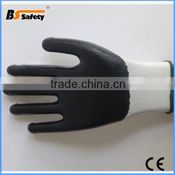 BSSAFETY white polyester black nitrile coated work glove