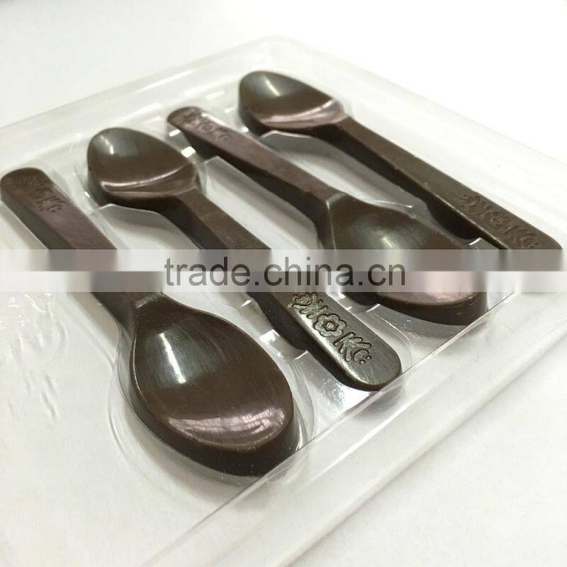 Fancy Spoon Shaped Chocolate , Dark / Milk Chocolate Candy