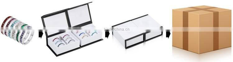 6 pieces Birthstone set crystal stainless stell bracelet with rings