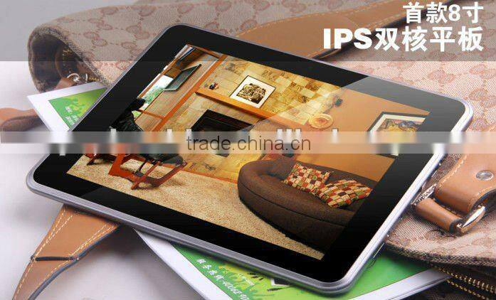 V80 Dual core 1.6Ghz CPU 8 inch IPS screen Android 4.0 Tablet PC Capacitive Screen dual camera HDMI