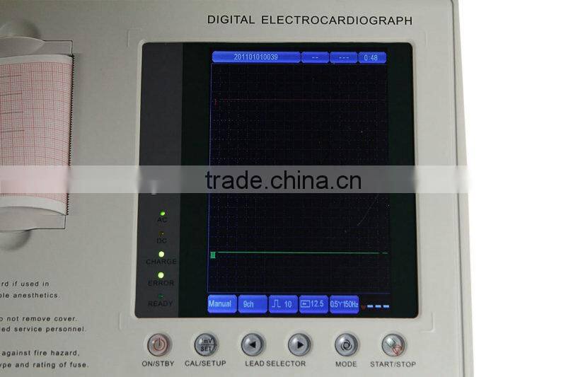 Cheapest 3 Channel 12 lead ECG EKG machine Electrocardiograph + PC software+ printer