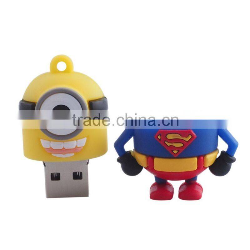 2016 hot sale 2gb 4gb 8gb to 128gb minions pendrive cartoon usb flash drive