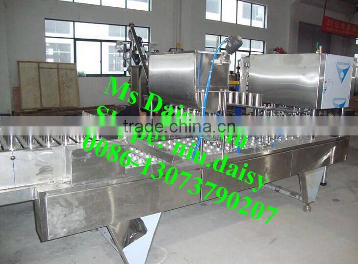 automatic milk cup filling machine/jelly cup sealing machine/plastic cup filling and sealing machine