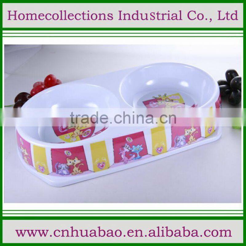 2016 Convenient and healthy pet bowls plastic dog feeder, double pet cat feeding dishes