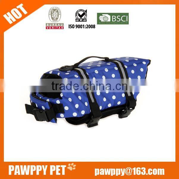 Pink dots swimming safety vest for dogs