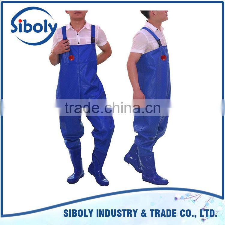 Export quality products high demand products chest high waders being used as waterproof fish farming work wear
