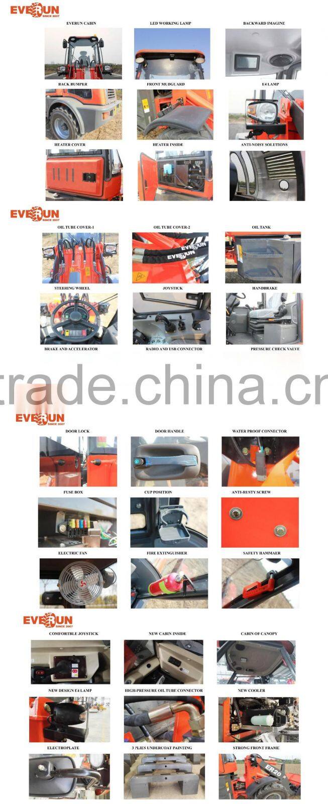 EVERUN brand CE EPA 4 approved 1.6 ton WHEEL LOADER