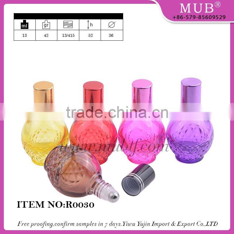 R0027 roll bottle glass bottle aluminum perfume bottle wholesale