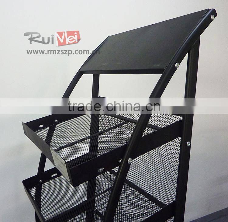 5-tier solid metal floor diamond newspaper display holder