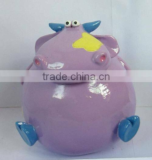 Cute cow decorative coin bank