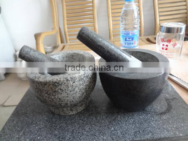 small polished granite mortar and pestle