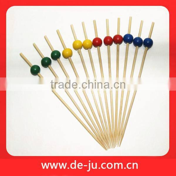 Silvery Bead Bamboo Bead Skewers Bamboo Bead Picks