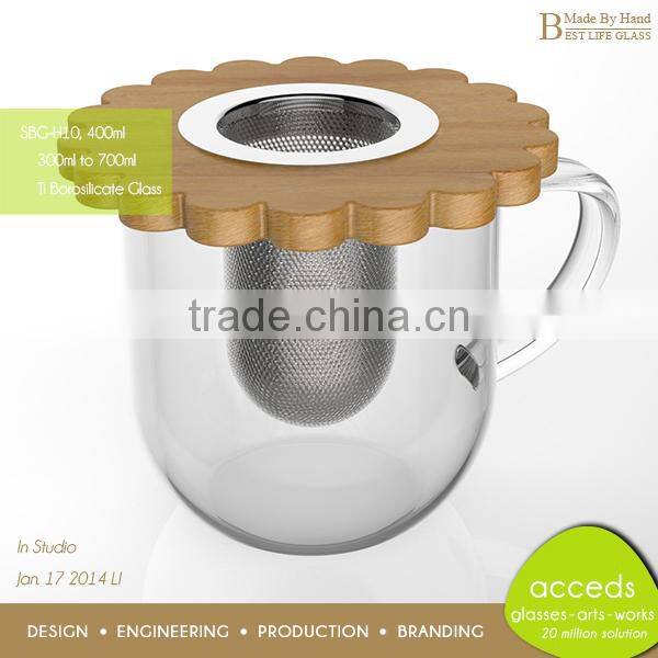 Custom Unbreakable Borosilicate Clear Double Wall Glass Tea Cup