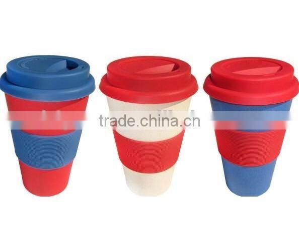 bamboo fiber coffe cup plate fiber mug with green material