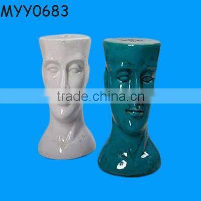 white decorative ceramic garden stool