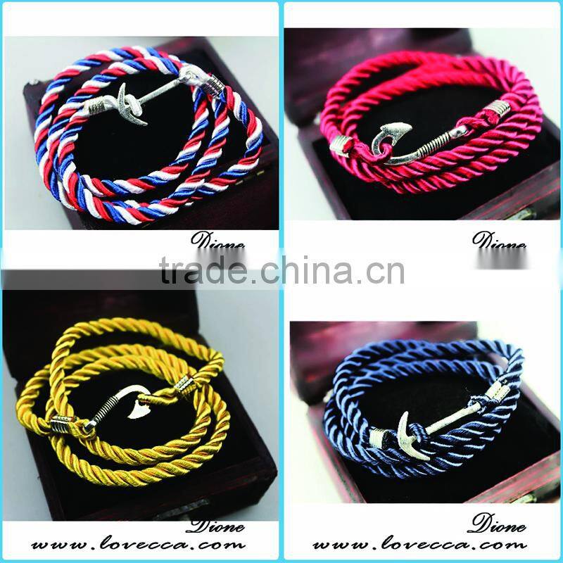 New new trendy handmade bracelets latest man leather anchor bracelet