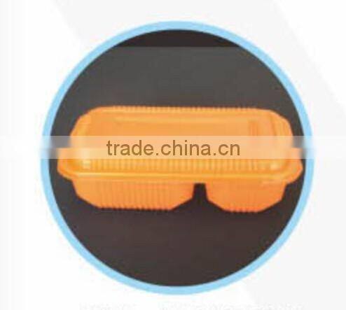 one time disposable plastic lunch box compartment with lid 680ml