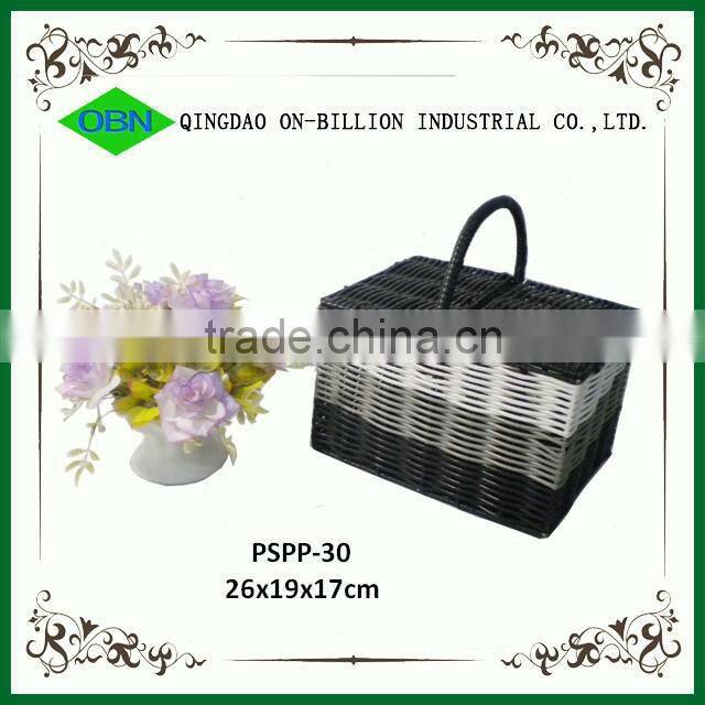 Wholesale Plastic Storage handle basket with aluminum frame handle
