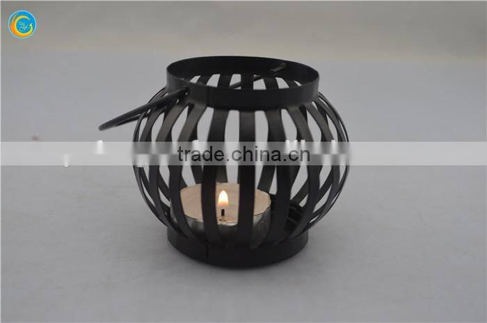 black pillar candle holder iron lamp