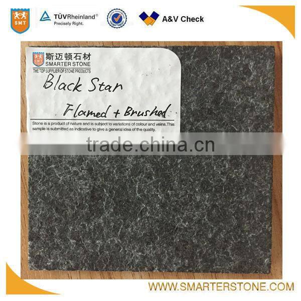 Flamed brushed g684 black basalt for exterior paving